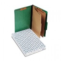 Pendaflex Pressguard Classification Folders, Legal, 2 Dividers/6 Section, Green, 10/Box